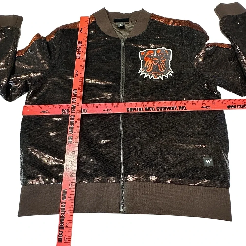 NWOT Wild Collective NFL Cleveland Browns Women's Sequin Jacket Size S MSRP $160